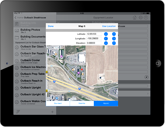 Track equipment details and location on your iPad